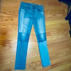 American Eagle Outfitters 2 Tone Patch Skinny Jeans Size 6